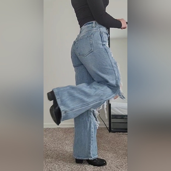 PacSun Highrise Waist Baggy Jeans Bootcut 25 - Picture 3 of 5